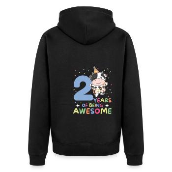 Vache pour les enfants de 2 ans - Veste à capuche bio Premium Unisexe - noir - Dos - Nico (187cm)