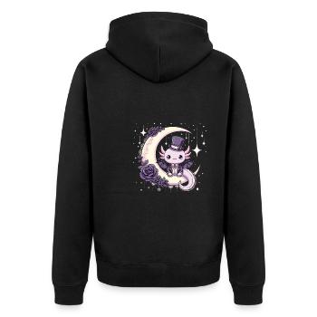 Kawaii gothique Axolotl couleurs Pastel gothique gothique - Veste à capuche bio Premium Unisexe - noir - Dos - Nico (187cm)
