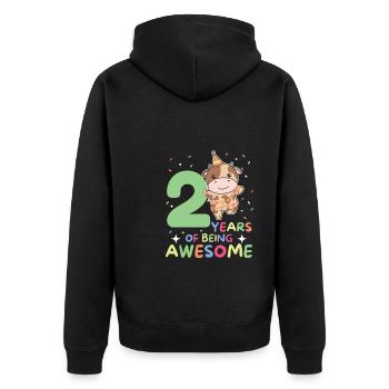 Vache pour les enfants de 2 ans - Veste à capuche bio Premium Unisexe - noir - Dos - Nico (187cm)