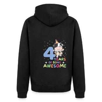 Vache pour les enfants de 4 ans - Veste à capuche bio Premium Unisexe - noir - Dos - Nico (187cm)