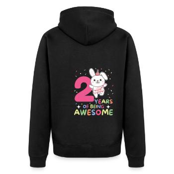 Lapin pour les enfants de deux ans - Veste à capuche bio Premium Unisexe - noir - Dos - Nico (187cm)