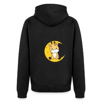 Cute giraffe to fall asleep Giraffe Moon - Unisex Premium Organic Zip Hoodie - black - Back - Nico (187cm)