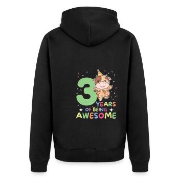 Vache pour les enfants de 3 ans - Veste à capuche bio Premium Unisexe - noir - Dos - Nico (187cm)
