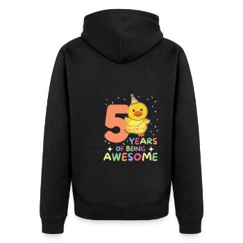 Canard pour les enfants de 5 ans de cinq ans - Veste à capuche bio Premium Unisexe - noir - Dos - Nico (187cm)