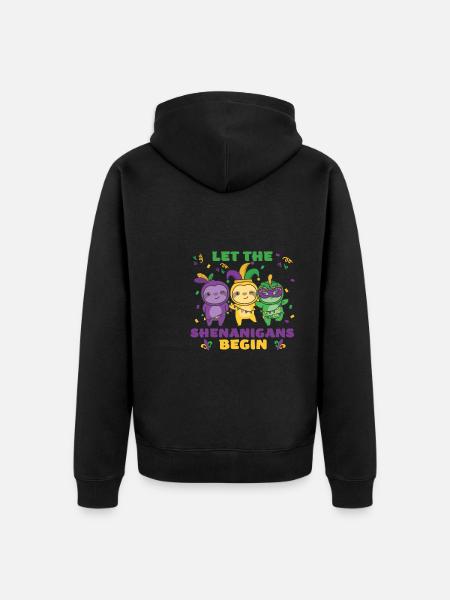 Mardi Gras Faultier Faschings Kostüm - Unisex Premium Bio Zip Hoodie - Schwarz