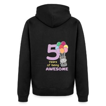 Hippopotame pour les enfants de 5 ans - Veste à capuche bio Premium Unisexe - noir - Dos - Nico (187cm)