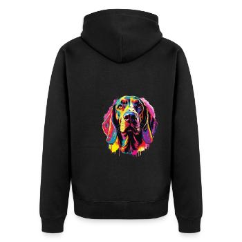 Aquarelles Coloré Américain Anglais - Veste à capuche bio Premium Unisexe - noir - Dos - Nico (187cm)