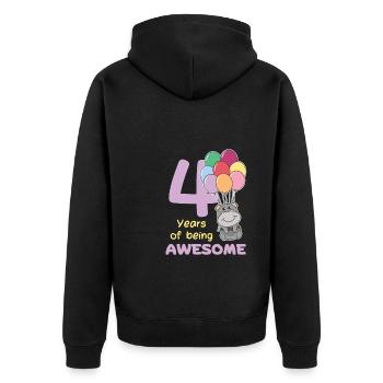 Hippopotame pour les enfants de 4 ans - Veste à capuche bio Premium Unisexe - noir - Dos - Nico (187cm)