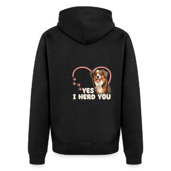 Berger australien Oui, je vous rassemble Chien australien - Veste à capuche bio Premium Unisexe - noir - Dos - Nico (187cm)