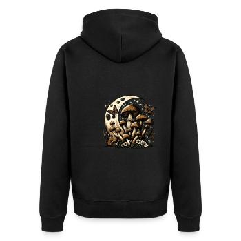 Vintage Cottagecore champignons lune papillon - Veste à capuche bio Premium Unisexe - noir - Dos - Nico (187cm)