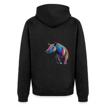 Watercolor Colorful Tapir Colorful Animals - Unisex Premium Organic Zip Hoodie - black - Back - Nico (187cm)