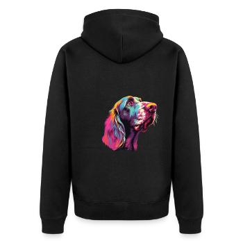 Aquarelle colorée Spinone Italiano - Veste à capuche bio Premium Unisexe - noir - Dos - Nico (187cm)