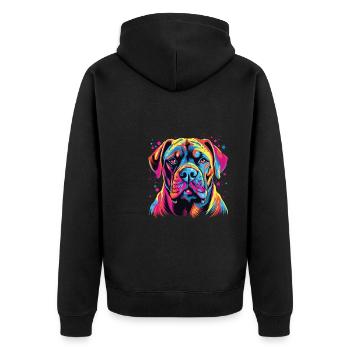 Watercolor Colorful Boerboel - Unisex Premium Organic Zip Hoodie - black - Back - Nico (187cm)