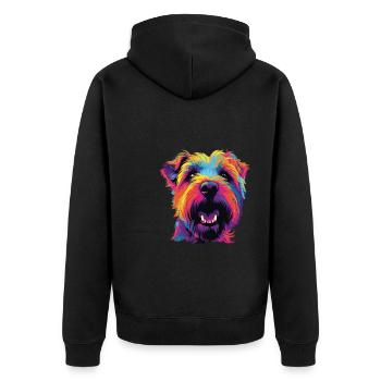 Watercolor Colorful Irish Glen Of Imaal - Unisex Premium Organic Zip Hoodie - black - Back - Nico (187cm)