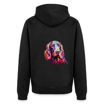 Aquarelle colorée irlandais Setter - Veste à capuche bio Premium Unisexe - noir - Dos - Nico (187cm)