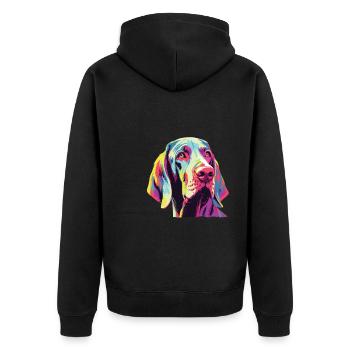 Aquarelle colorée Bracco Italiano - Veste à capuche bio Premium Unisexe - noir - Dos - Nico (187cm)