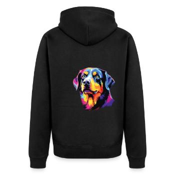 Aquarelle colorée Entlebucher Mountain Dog - Veste à capuche bio Premium Unisexe - noir - Dos - Nico (187cm)