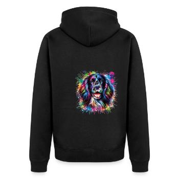 Épagneul springer anglais coloré aquarelle - Veste à capuche bio Premium Unisexe - noir - Dos - Nico (187cm)