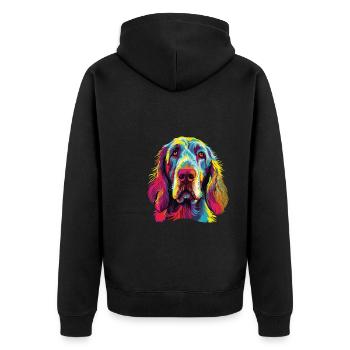 Aquarelle colorée Spinone Italiano - Veste à capuche bio Premium Unisexe - noir - Dos - Nico (187cm)
