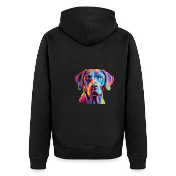 Watercolor Colorful Blue Lacy - Unisex Premium Organic Zip Hoodie - black - Back - Nico (187cm)