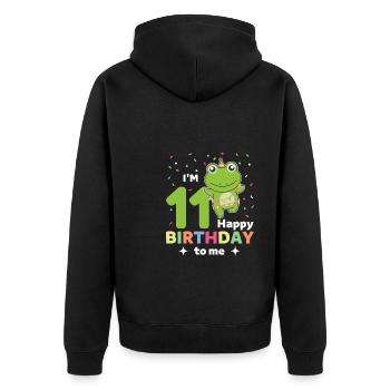 Grenouille pour les 11 ans pour les enfants de onze ans - Veste à capuche bio Premium Unisexe - noir - Dos - Nico (187cm)