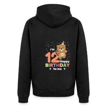 Castor pour les 12 ans pour les enfants de douze ans - Veste à capuche bio Premium Unisexe - noir - Dos - Nico (187cm)