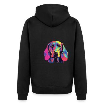 Aquarelles Bavarois colorés - Veste à capuche bio Premium Unisexe - noir - Dos - Nico (187cm)