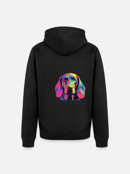 Wasserfarben Farbenfroher Bayerischer - Unisex Premium Bio Zip Hoodie - Schwarz