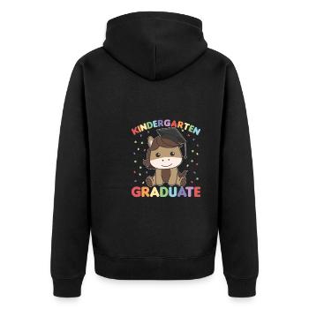 Enfants Maternelle Diplômé Cheval Graduation - Veste à capuche bio Premium Unisexe - noir - Dos - Nico (187cm)