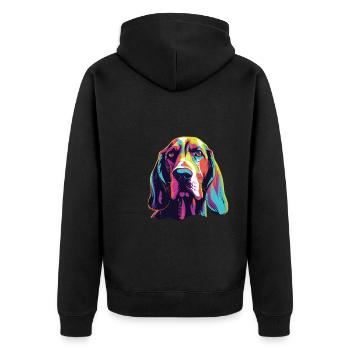 Aquarelle colorée Bracco Italiano - Veste à capuche bio Premium Unisexe - noir - Dos - Nico (187cm)