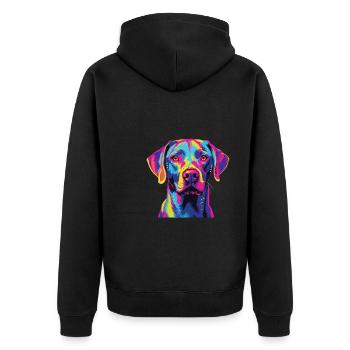 Watercolor Colorful Blue Lacy - Unisex Premium Organic Zip Hoodie - black - Back - Nico (187cm)
