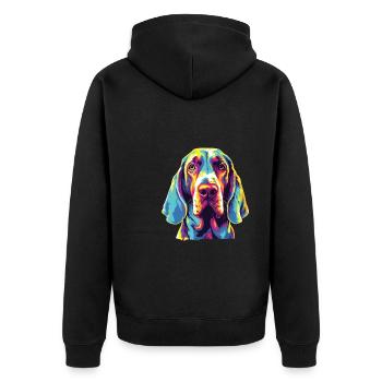 Aquarelle colorée Bracco Italiano - Veste à capuche bio Premium Unisexe - noir - Dos - Nico (187cm)