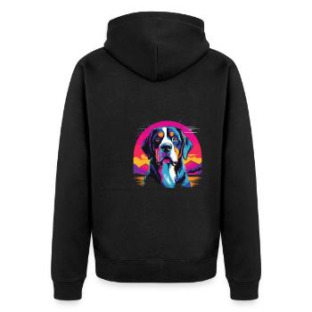Aquarelle Colorée Grand Suisse - Veste à capuche bio Premium Unisexe - noir - Dos - Nico (187cm)