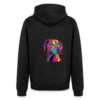 Aquarelle colorée Azawakh - Veste à capuche bio Premium Unisexe - noir - Dos - Nico (187cm)