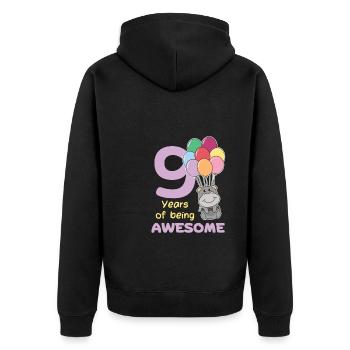 Hippopotame pour les enfants de 9 ans - Veste à capuche bio Premium Unisexe - noir - Dos - Nico (187cm)