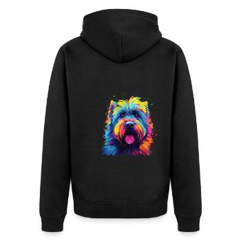 Aquarelles Colorées Bouvier des Flandres - Veste à capuche bio Premium Unisexe - noir - Dos - Nico (187cm)