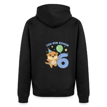 I'm already 6 meerkat birthday kids - Unisex Premium Organic Zip Hoodie - black - Back - Nico (187cm)