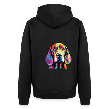 Aquarelles Coloré Américain Anglais - Veste à capuche bio Premium Unisexe - noir - Dos - Nico (187cm)