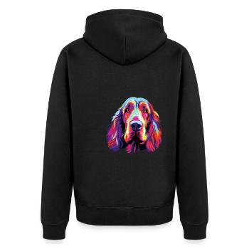 Aquarelle colorée Spinone Italiano - Veste à capuche bio Premium Unisexe - noir - Dos - Nico (187cm)