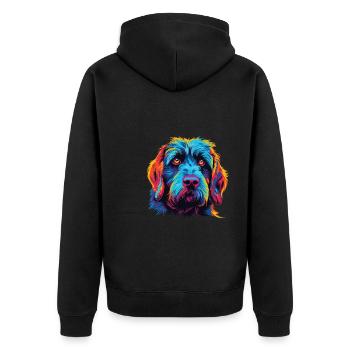 Aquarelle colorée Griffon Korthals - Veste à capuche bio Premium Unisexe - noir - Dos - Nico (187cm)