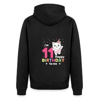 Chat pour les 11 ans pour les enfants de onze ans - Veste à capuche bio Premium Unisexe - noir - Dos - Nico (187cm)