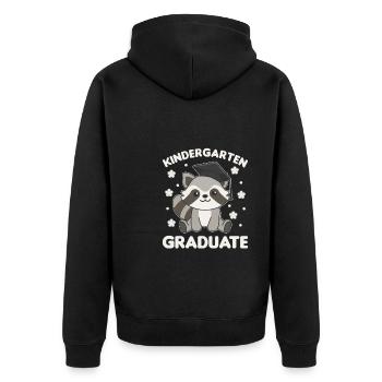 Kids Kindergarten graduate Waschbär Graduation - Unisex Premium Bio Zip Hoodie - Schwarz - Hinten - Nico (187cm)