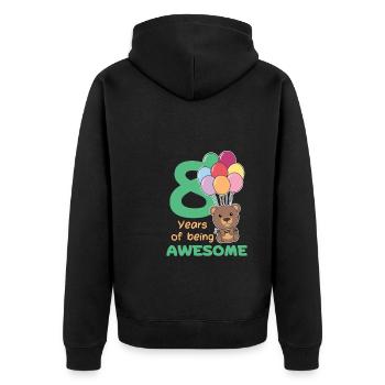 Ours pour les enfants de 8 ans de huit ans - Veste à capuche bio Premium Unisexe - noir - Dos - Nico (187cm)