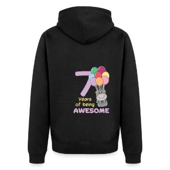 Hippopotame pour les enfants de 7 ans - Veste à capuche bio Premium Unisexe - noir - Dos - Nico (187cm)