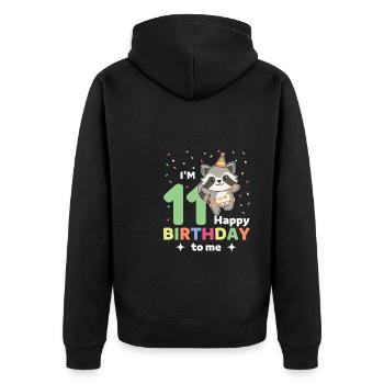 Raton laveur pour les 11 ans pour les enfants de onze ans - Veste à capuche bio Premium Unisexe - noir - Dos - Nico (187cm)