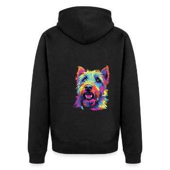 Watercolor Colorful Irish Glen Of Imaal - Unisex Premium Organic Zip Hoodie - black - Back - Nico (187cm)