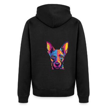 Aquarelle colorée Xoloitzcuintli - Veste à capuche bio Premium Unisexe - noir - Dos - Nico (187cm)