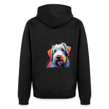 Watercolor Colorful Sealyham Terrier - Unisex Premium Organic Zip Hoodie - black - Back - Nico (187cm)