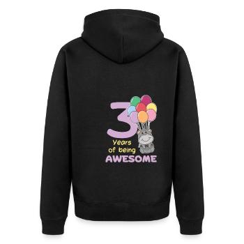 Hippopotame pour les enfants de 3 ans - Veste à capuche bio Premium Unisexe - noir - Dos - Nico (187cm)