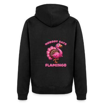 Mélange de dinde de Thanksgiving Flamingo Nobody Eats - Veste à capuche bio Premium Unisexe - noir - Dos - Nico (187cm)